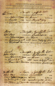 Ebenezer Meeting House Register [Click to enlarge image]