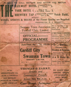 Swansea Town's first match programme [Click to enlarge image]