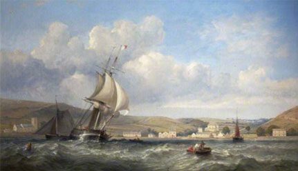 Oystermouth from the Sea by James Harris Senior